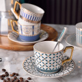 Chaozhou ceramic cup and saucer reusable cup porcelain tea cup and saucer set coffee set